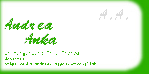 andrea anka business card